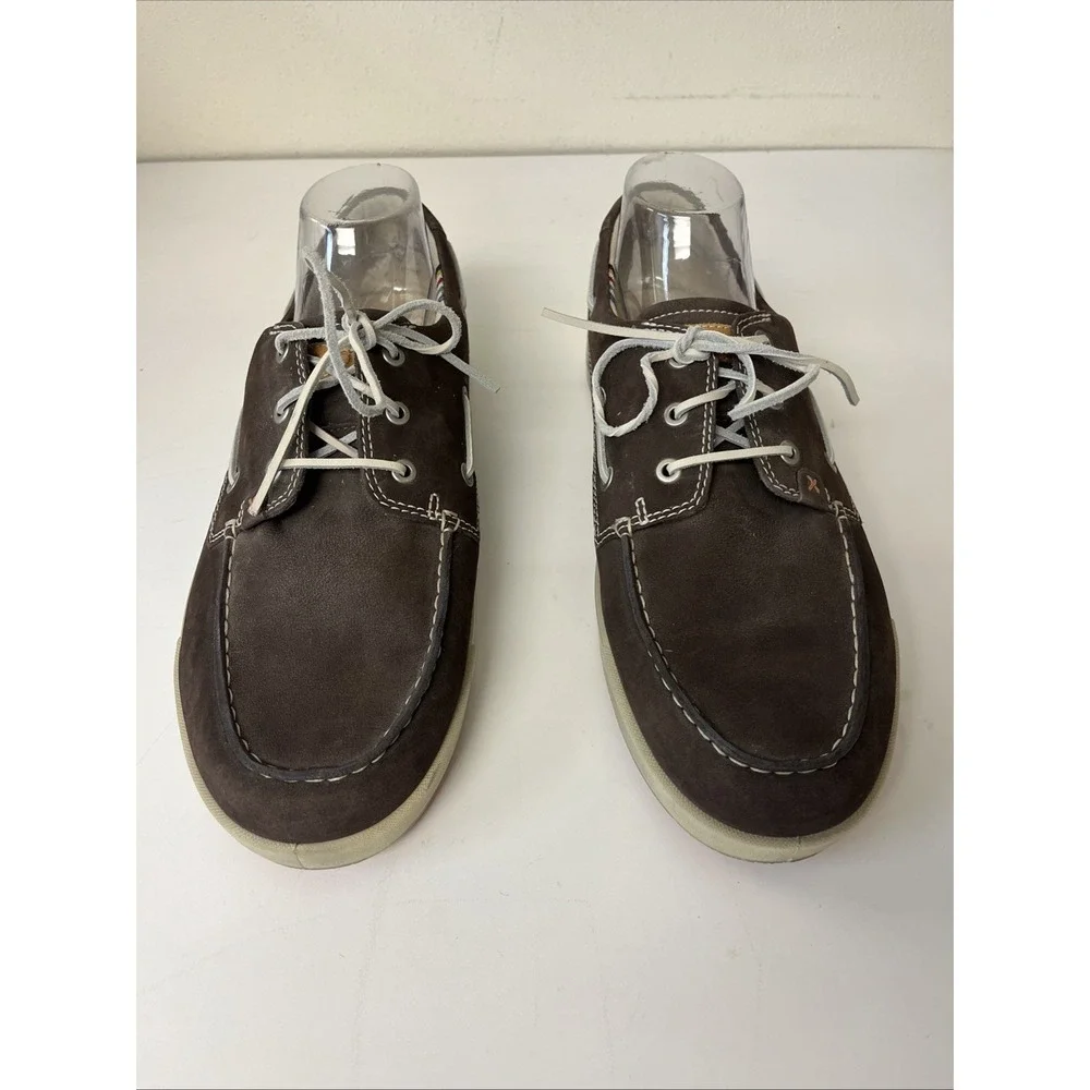 Ecco Shoes Men's 45‎ 11-11.5 Boat Lace Up Brown Suede Leather Casual